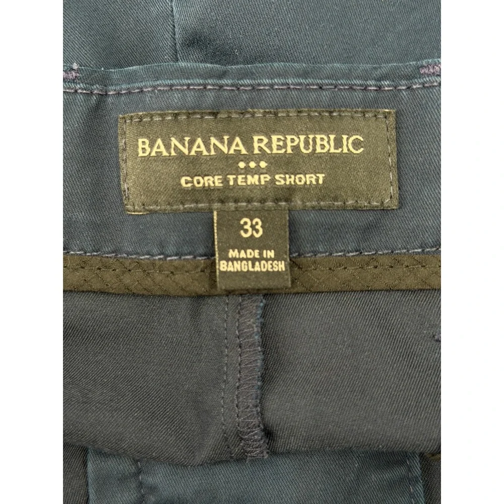 Banana Republic Chino Core Temp Shorts Mens‎ 33 Navy Bermuda Minimalist Preppy